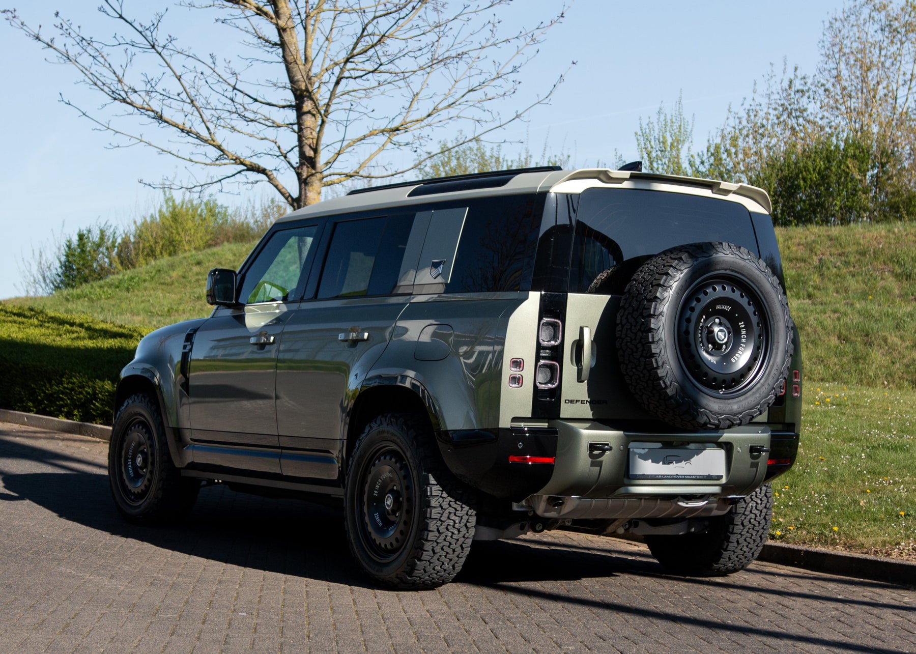 Defender 110 P300e - Pangea green - beige roof