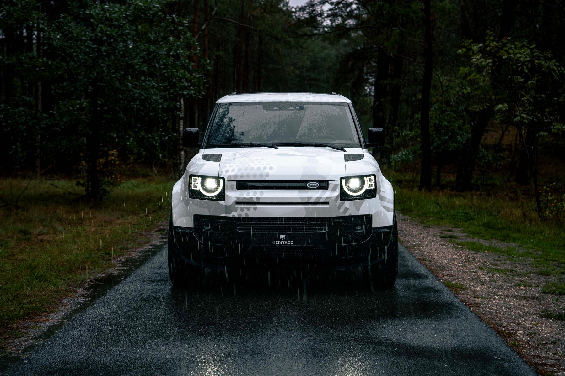 Defender 110 P400e - Camo fuji white