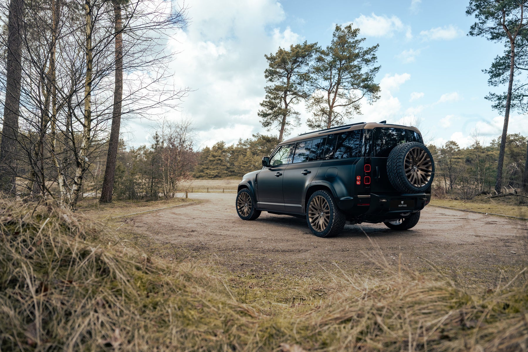 Defender 110 P400e - Satin Moss & frozen bronze