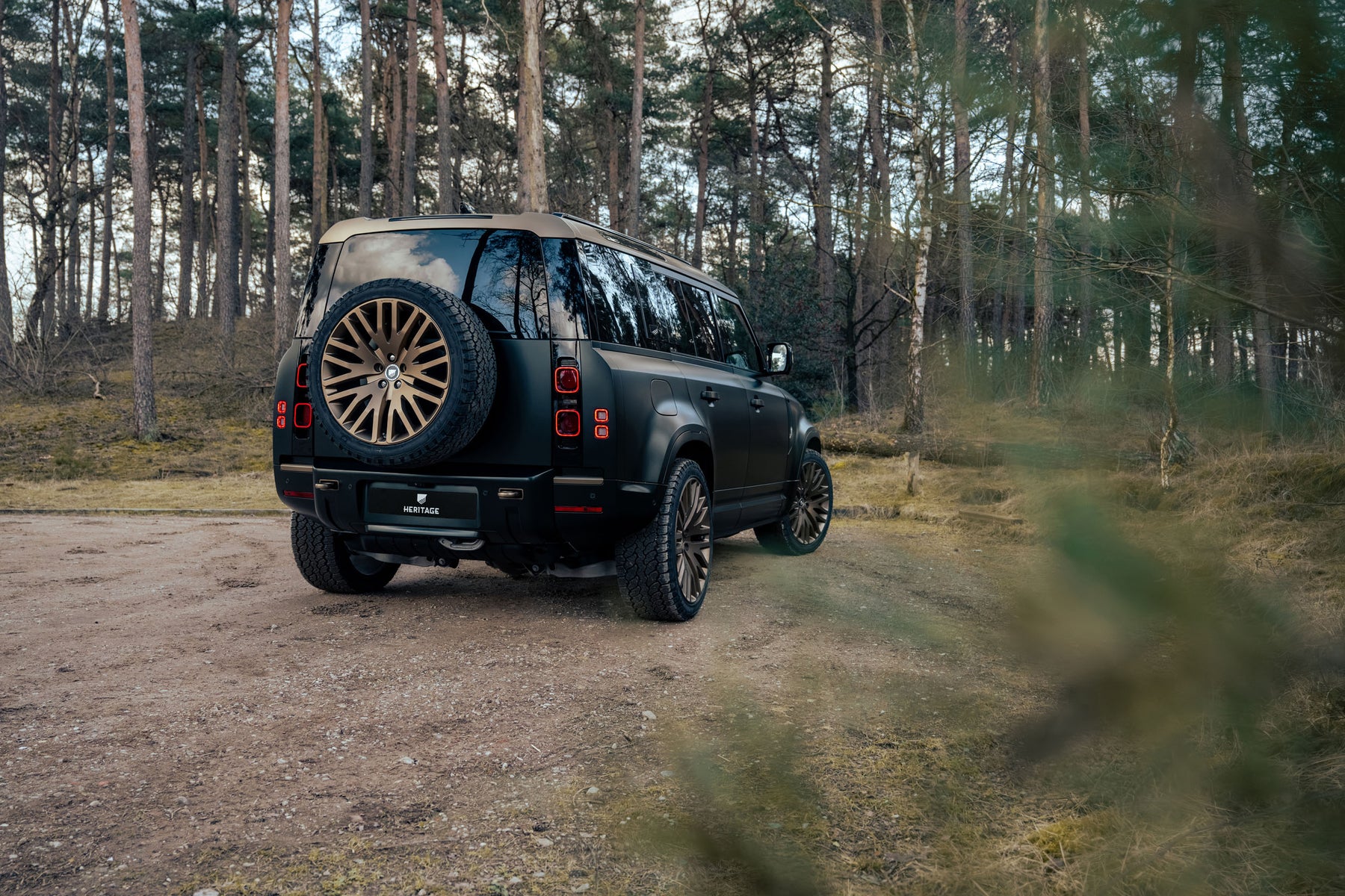 Defender 110 P400e - Satin Moss & frozen bronze